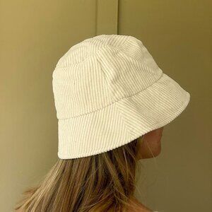 Women's White and Cream Hat